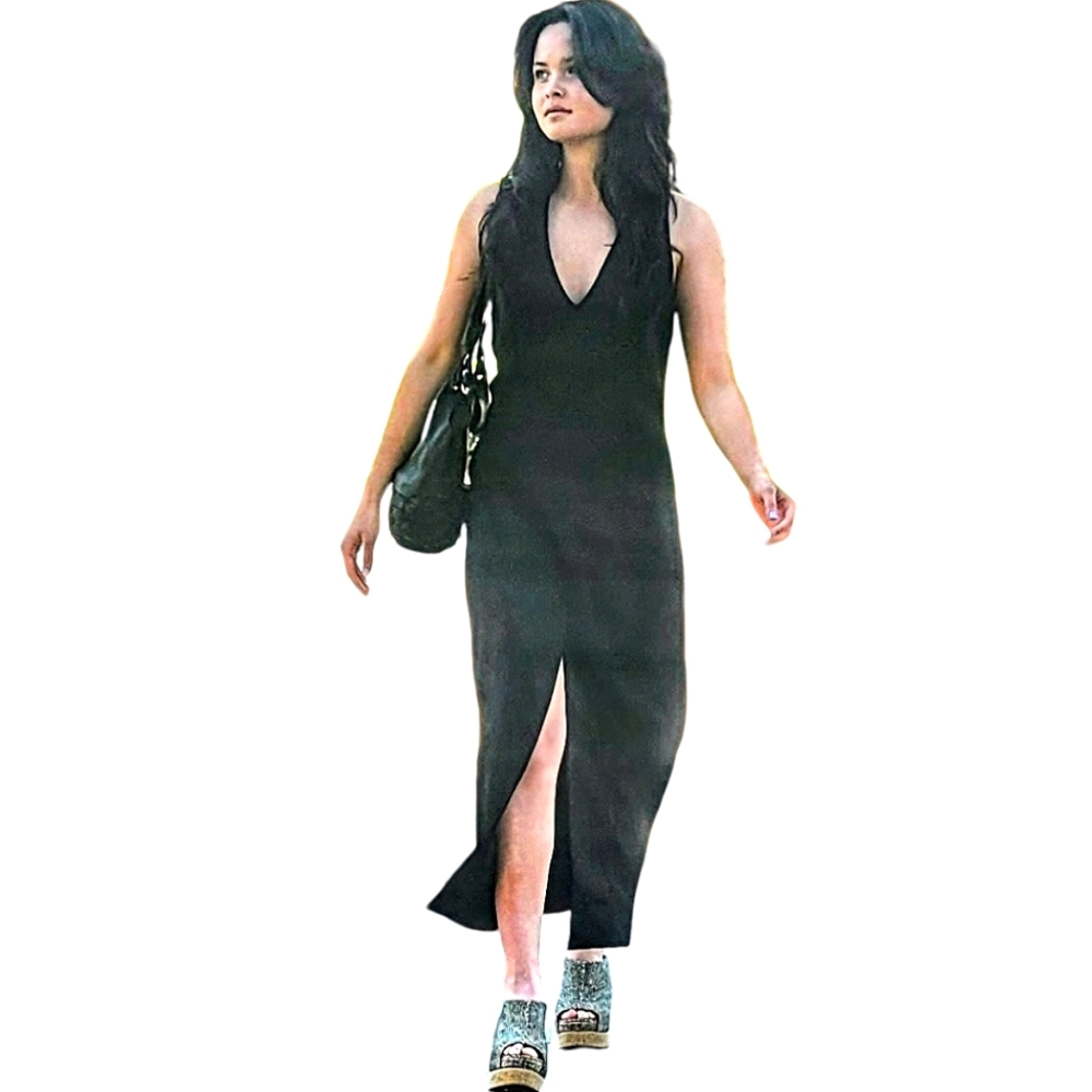 Vintage Georgiou Black Maxi Dress Size 8